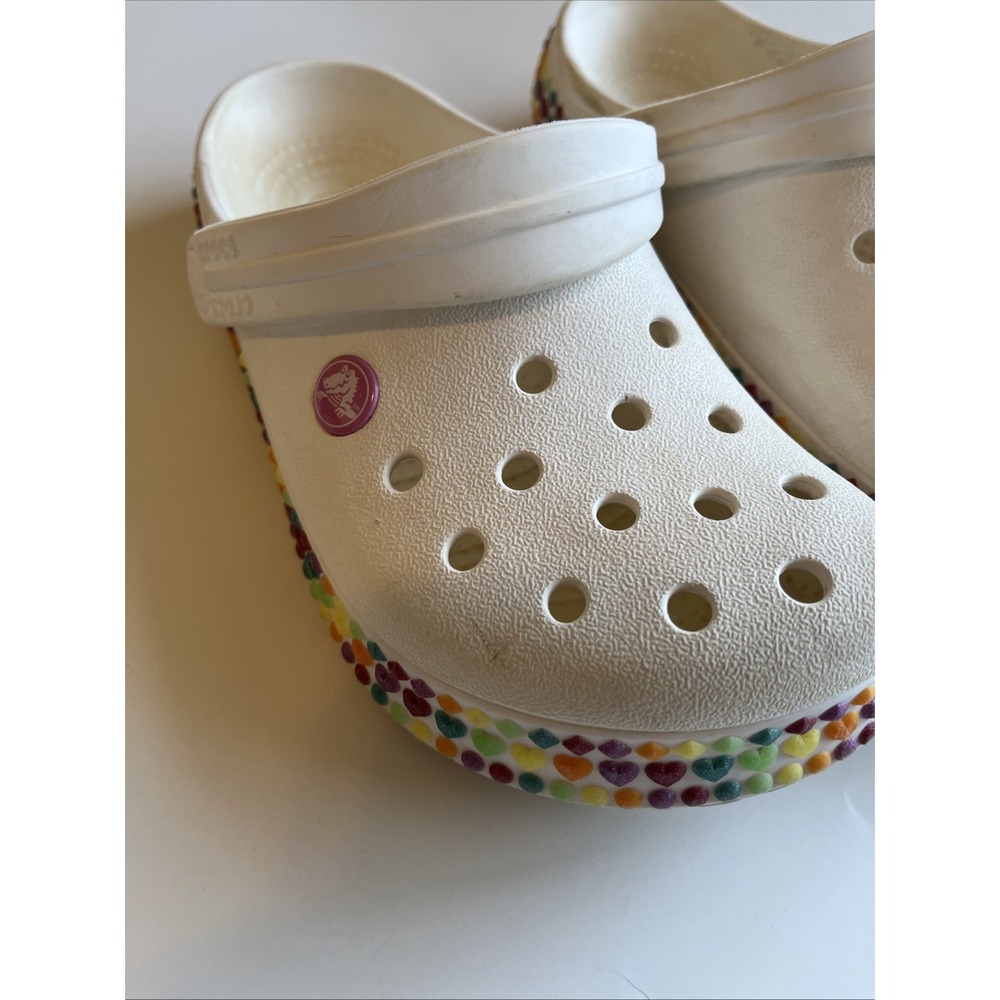 Crocs Kids White/Gem Band Clog Size 4 - Picture 3 of 8